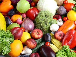 Vegetables, fruit and flowers